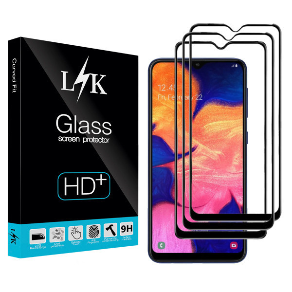 محافظ صفحه نمایش ال کی مدل Hard glass مناسب برای گوشی موبایل سامسونگ Galaxy M10 بسته سه عددی