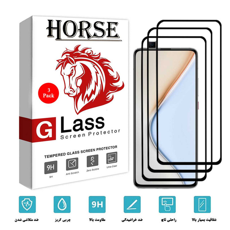 محافظ صفحه نمایش 5D هورس مدل FAG مناسب برای گوشی موبایل شیائومی Redmi K30 Pro بسته سه عددی