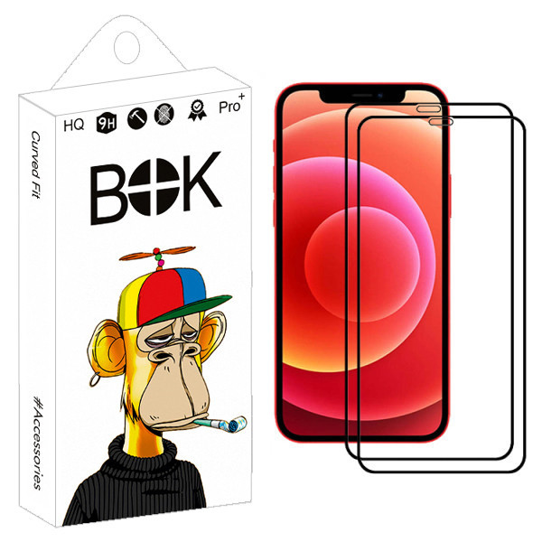 محافظ صفحه نمایش بوک مدل +HD مناسب برای گوشی موبایل اپل Iphone 12Pro بسته دو عددی