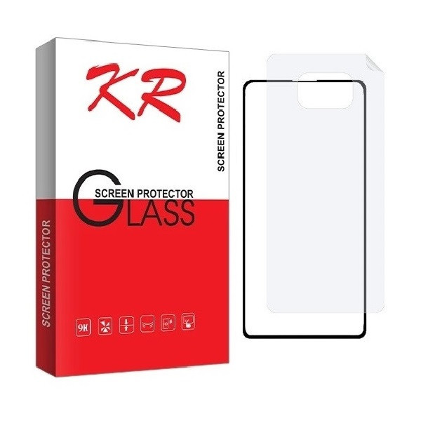 محافظ صفحه نمایش کی آر مدل 2FN مناسب برای گوشی موبایل شیائومی Poco X3 Pro به همراه محافظ پشت گوشی