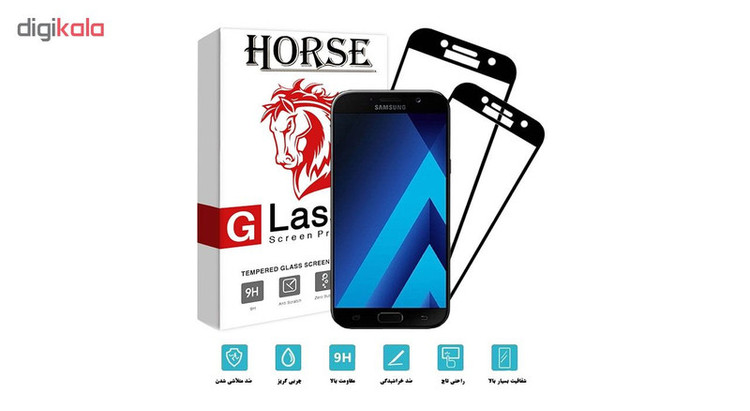 محافظ صفحه نمایش 5D هورس مدل FAG مناسب برای گوشی موبایل سامسونگ Galaxy A7 2017 بسته دو عددی