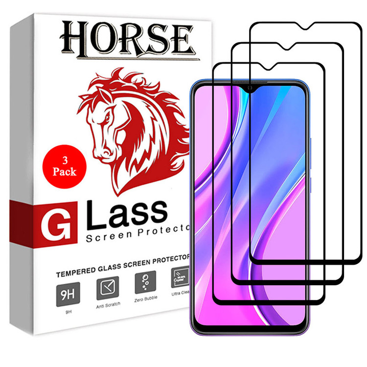 محافظ صفحه نمایش 5D هورس مدل FAG مناسب برای گوشی موبایل شیائومی Redmi 9 Prime بسته سه عددی