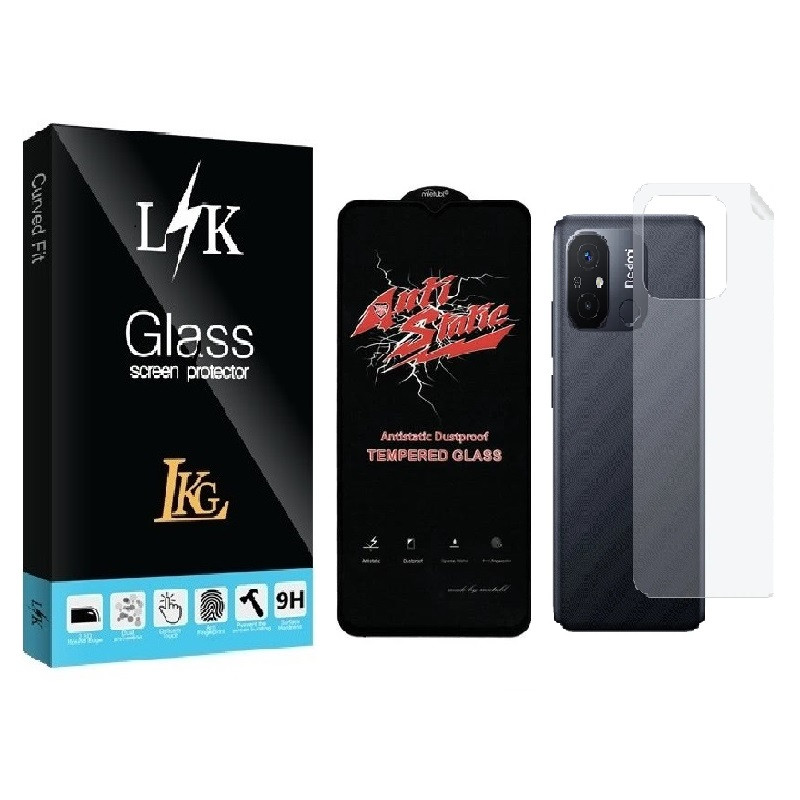 محافظ صفحه نمایش ال کا جی مدل LKK Antistatic مناسب برای گوشی موبایل شیائومی REDMI 12C به همراه محافظ پشت گوشی