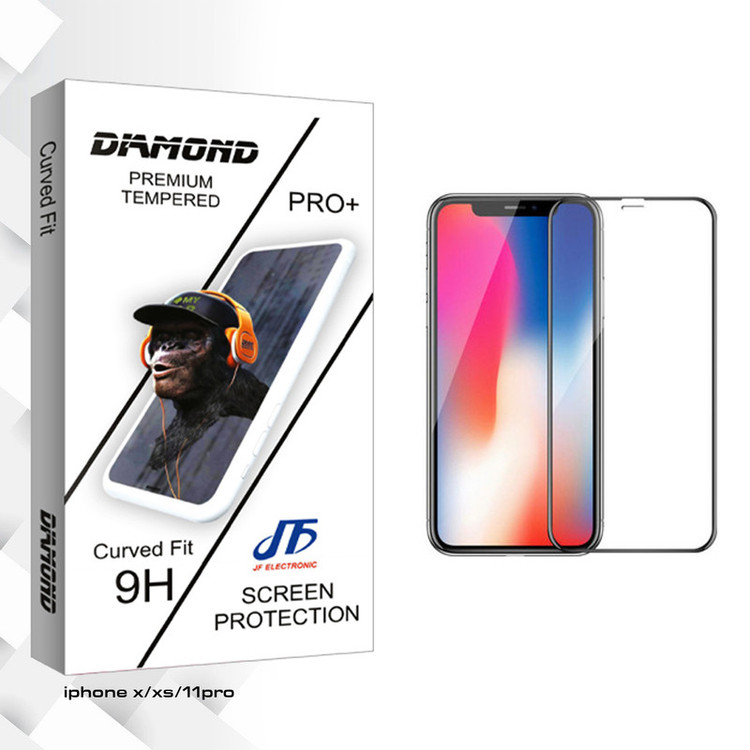 محافظ صفحه نمایش جی اف مدل Diamond glass مناسب برای گوشی موبایل اپل iPhone x