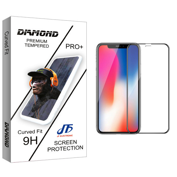 محافظ صفحه نمایش جی اف مدل Diamond glass مناسب برای گوشی موبایل اپل iPhone x