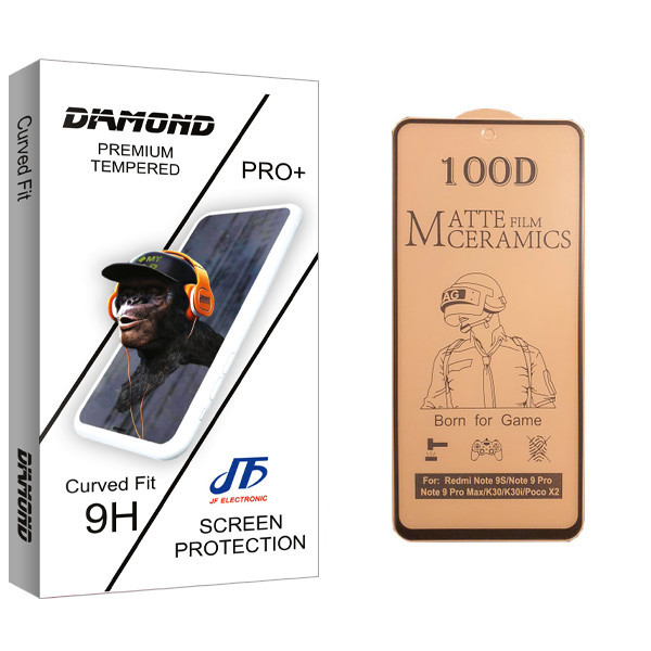 محافظ صفحه نمایش سرامیکی جی اف مدل Diamond glass مناسب برای گوشی موبایل شیائومی Redmi Note 9 Pro Max
