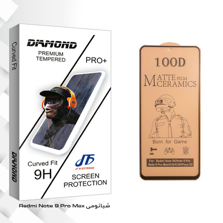 محافظ صفحه نمایش سرامیکی جی اف مدل Diamond glass مناسب برای گوشی موبایل شیائومی Redmi Note 9 Pro Max
