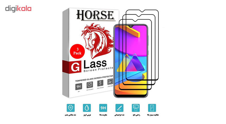 محافظ صفحه نمایش 5D هورس مدل FAG مناسب برای گوشی موبایل سامسونگ Galaxy M10s بسته سه عددی