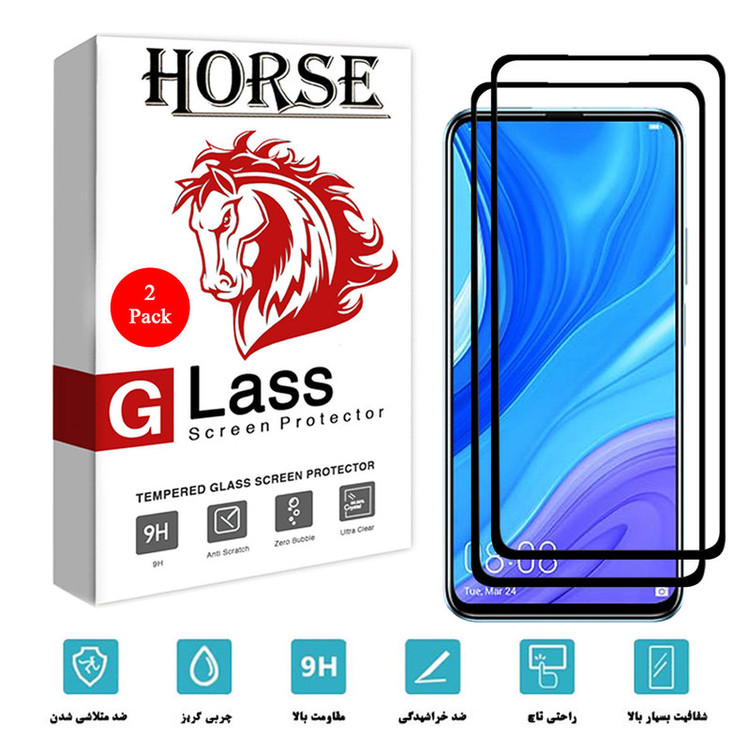 محافظ صفحه نمایش 5D هورس مدل FAG مناسب برای گوشی موبایل هوآوی P smart Pro 2019 بسته دو عددی