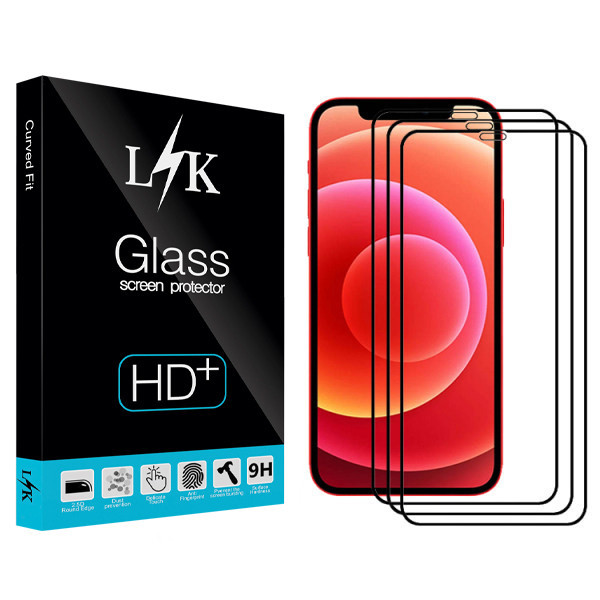 محافظ صفحه نمایشی ال کی مدل +LITE مناسب برای گوشی موبایل اپل Iphone 12mini بسته سه عددی