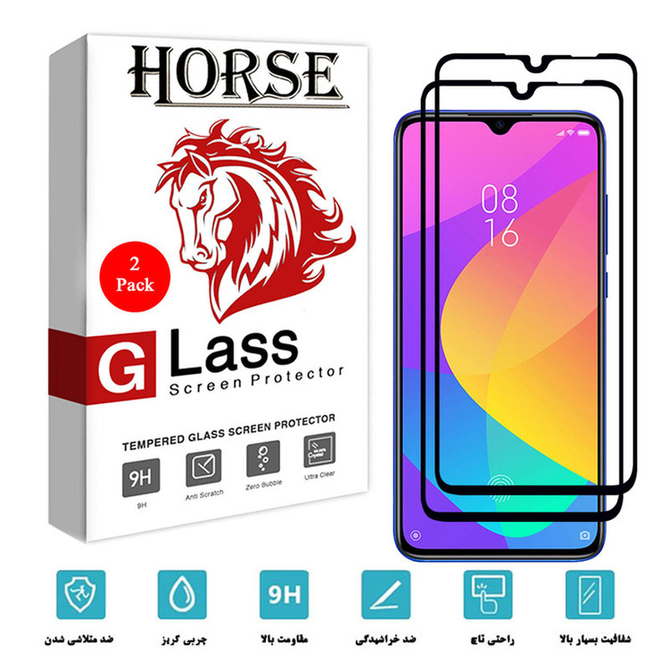 محافظ صفحه نمایش 5D هورس مدل FAG مناسب برای گوشی موبایل شیائومی Mi 9 Lite بسته دو عددی