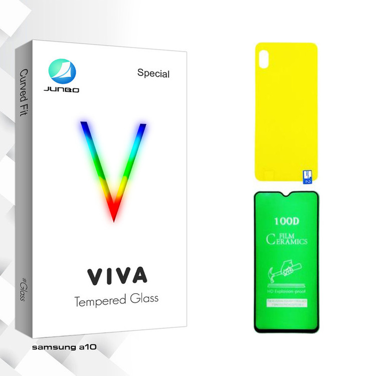محافظ صفحه نمایش سرامیکی جانبو مدل Viva مناسب برای گوشی موبایل سامسونگ Galaxy A10 به همراه محافظ پشت گوشی
