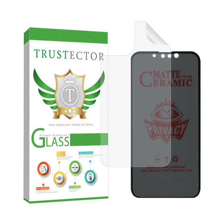 محافظ صفحه نمایش تراستکتور مدل CERPRIVNANOT مناسب برای گوشی موبایل اپل iPhone 13 به همراه محافظ پشت گوشی