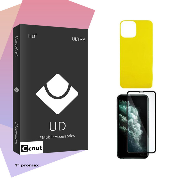 محافظ صفحه نمایش کوکونات مدل UDB مناسب برای گوشی موبایل اپل iPhone 11 promax به همراه محافظ پشت گوشی