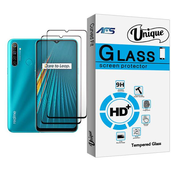 محافظ صفحه نمایش ای اف اس مدل Unique Glass MIX002 مناسب برای گوشی موبایل ریلمی 5i بسته دو عددی