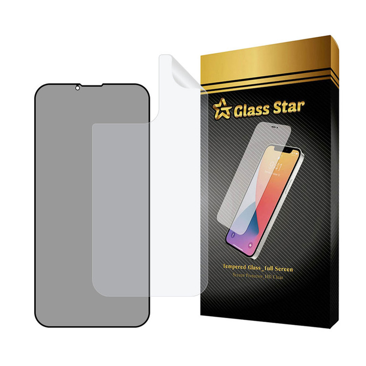 محافظ صفحه نمایش حریم شخصی گلس استار مدل FULLPRIVNANOS مناسب برای گوشی موبایل اپل iPhone 13 Pro به همراه محافظ پشت گوشی