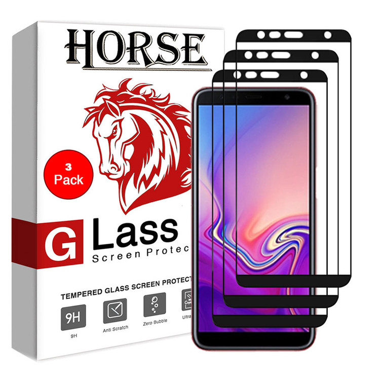 محافظ صفحه نمایش 5D هورس مدل FAG مناسب برای گوشی موبایل سامسونگ Galaxy J6 Plus بسته سه عددی