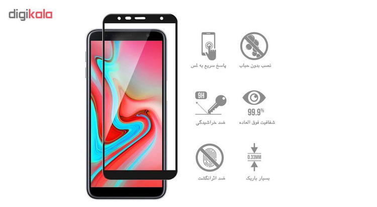 محافظ صفحه نمایش 5D هورس مدل FAG مناسب برای گوشی موبایل سامسونگ Galaxy J6 Plus بسته سه عددی