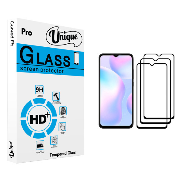 محافظ صفحه نمایش یونیک مدل +Clear مناسب برای گوشی موبایل شیائومی Redmi 9A بسته سه عددی