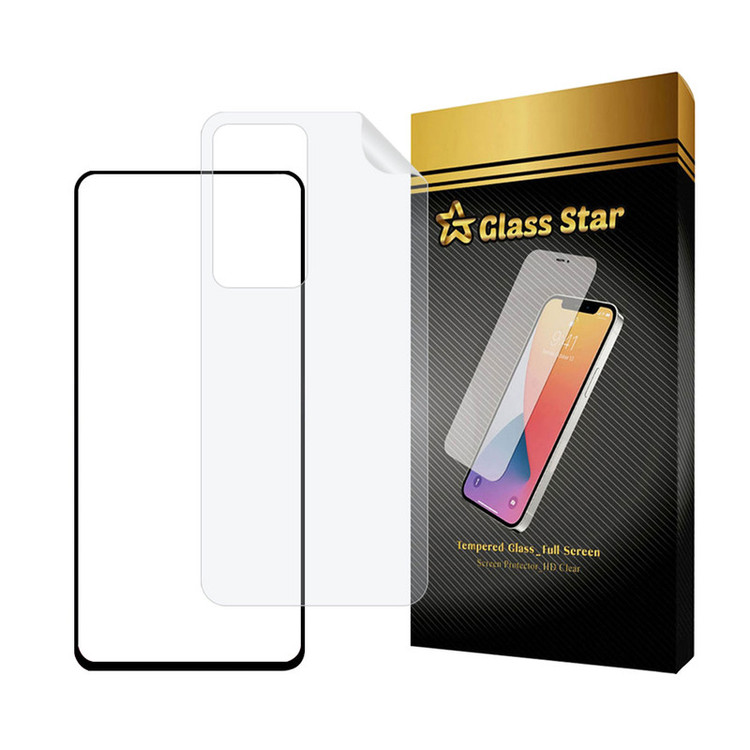 محافظ صفحه نمایش گلس استار مدل FUNABKGS مناسب برای گوشی موبایل شیائومی Poco F4 / Redmi K50 / K50 Pro به همراه محافظ پشت گوشی