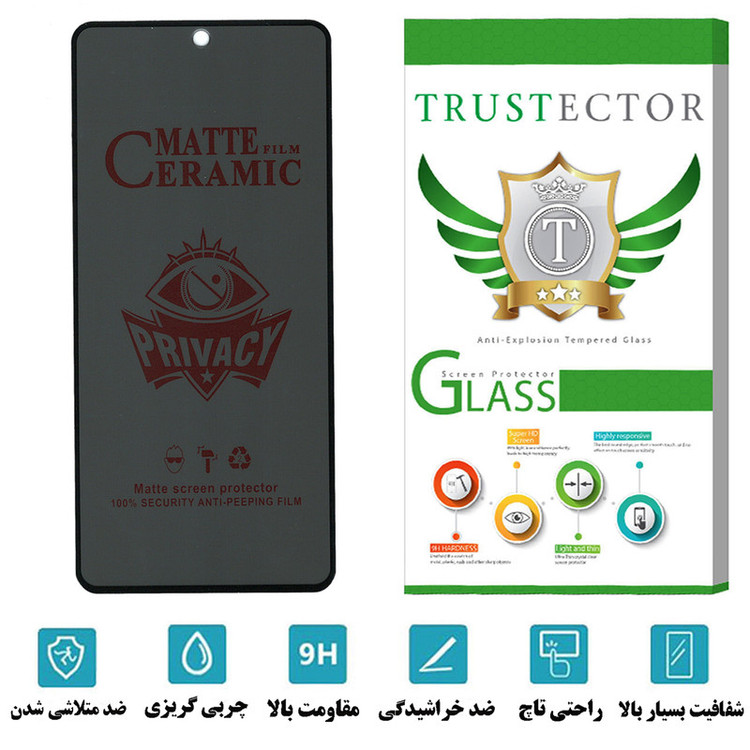 محافظ صفحه نمایش سرامیکی حریم شخصی تراستکتور مدل PRCTA مناسب برای گوشی موبایل سامسونگ Galaxy A52 4G