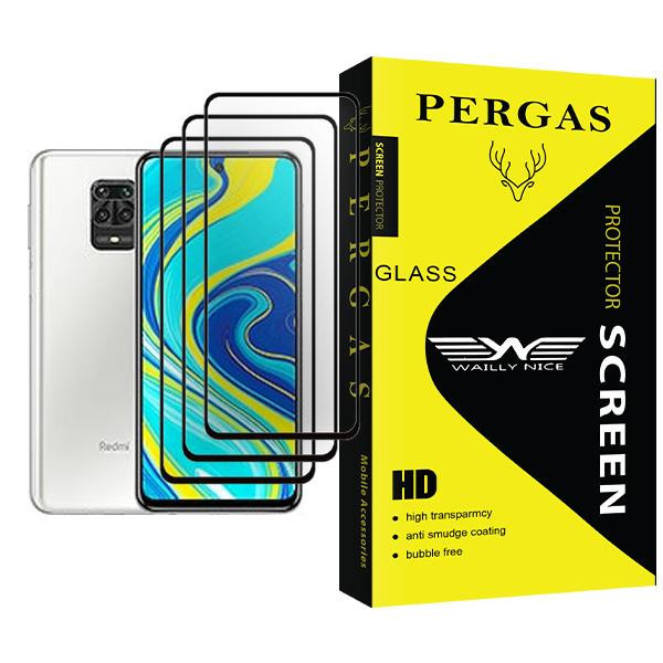محافظ صفحه نمایش وایلی نایس مدل Pergas Glass MIX003 مناسب برای گوشی موبایل شیائومی Redmi Note 9S بسته سه عددی