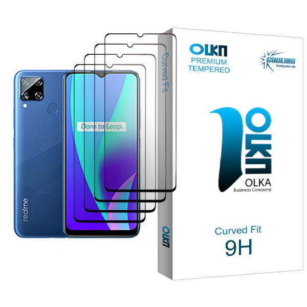 محافظ صفحه نمایش کولینگ مدل Olka Glass MIX004 مناسب برای گوشی موبایل ریلمی C15 بسته چهار عددی