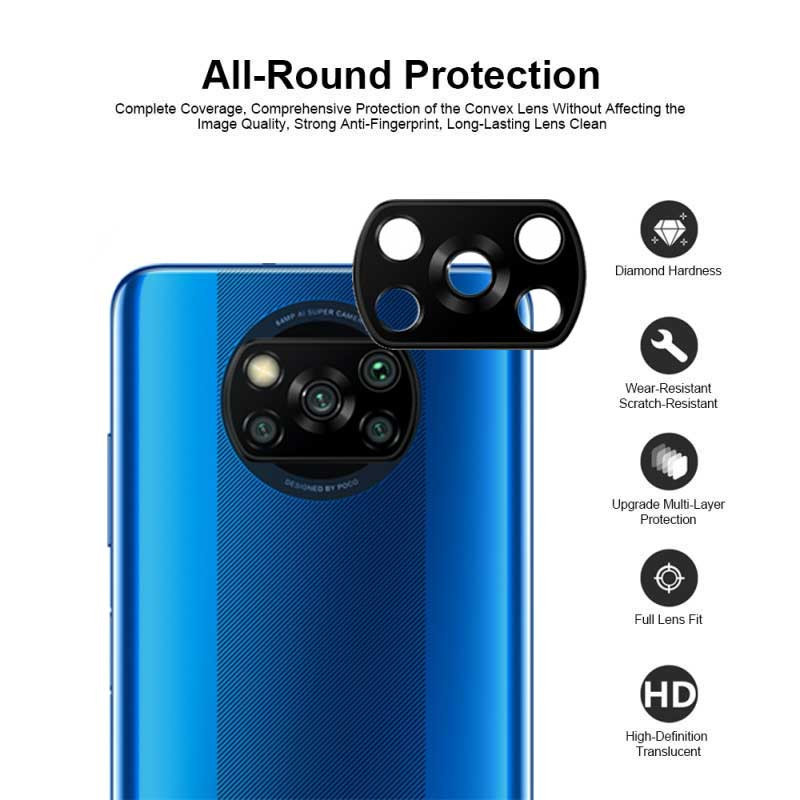محافظ لنز دوربین بوک مدل 3D-9H مناسب برای گوشی موبایل شیائومی Poco X3 / X3 Pro