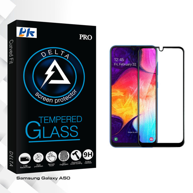 محافظ صفحه نمایش پی کی مدل Delta Glass مناسب برای گوشی موبایل سامسونگ Galaxy A50