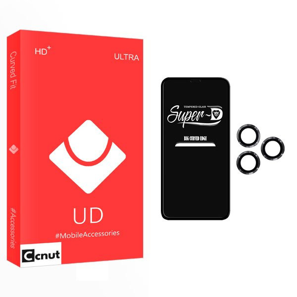 محافظ صفحه نمایش کوکونات مدل UD SuperD مناسب برای گوشی موبایل اپل iPhone 11 Pro Max به همراه محافظ لنز گوشی