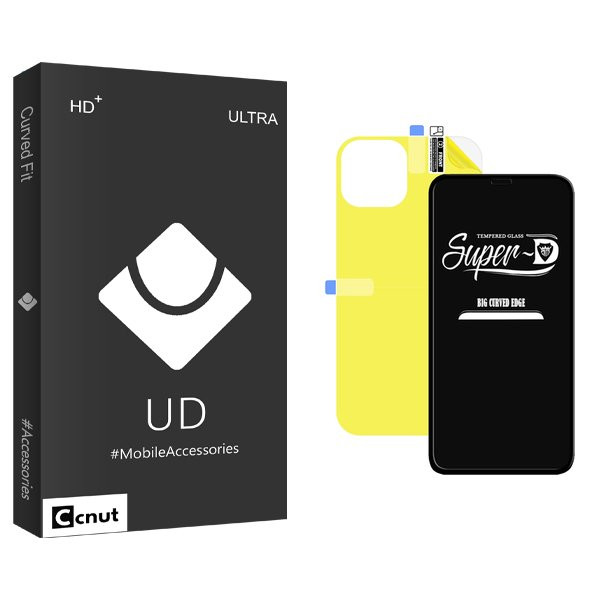 محافظ صفحه نمایش کوکونات مدل UDB SuperD مناسب برای گوشی موبایل اپل iPhone 12 Pro Max  به همراه محافظ پشت گوشی