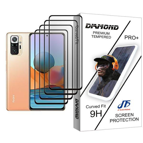 محافظ صفحه نمایش جی اف مدل Diamond Glass MIX004 مناسب برای گوشی موبایل شیائومی Redmi Note 10 Pro Max بسته چهار عددی