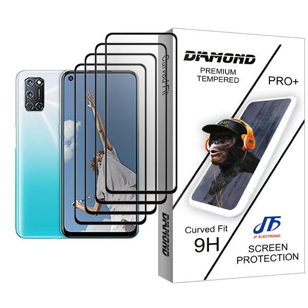 محافظ صفحه نمایش جی اف مدل Diamond Glass MIX004 مناسب برای گوشی موبایل اوپو A52 بسته چهار عددی