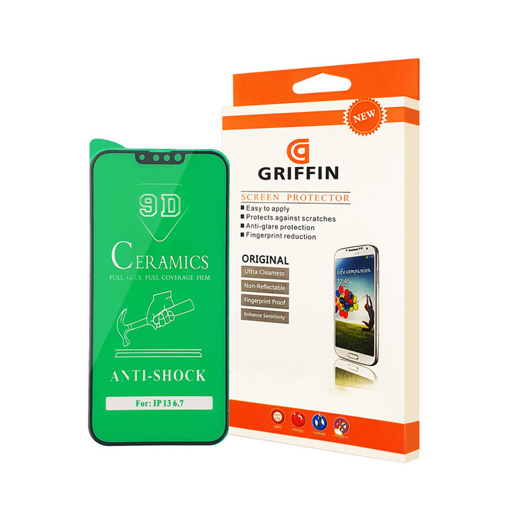 محافظ صفحه نمایش سرامیکی گریفین مدل FLCRG GN to مناسب برای گوشی موبایل اپل iPhone 13 Pro Max