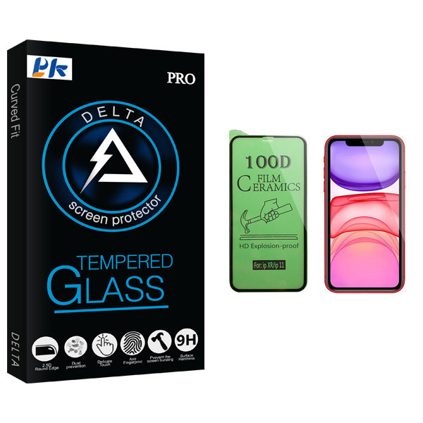 محافظ صفحه نمایش سرامیکی پی کی مدل Delta Glass مناسب برای گوشی موبایل اپل iPhone XR