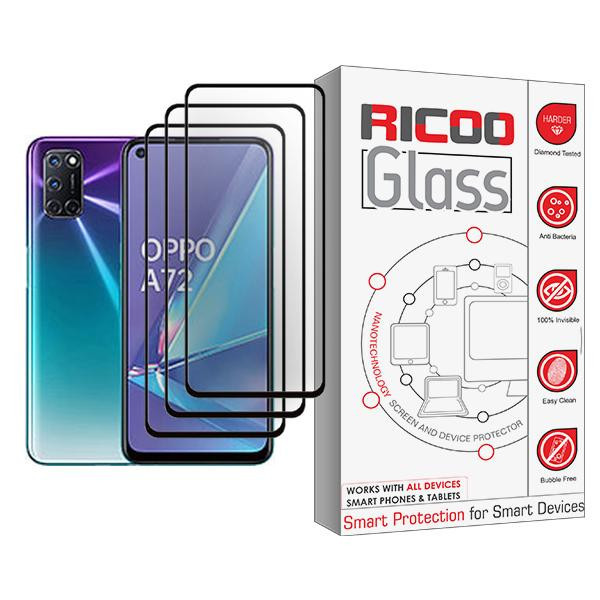 محافظ صفحه نمایش ریکو مدل Ricoo Glass MIX003 مناسب برای گوشی موبایل اوپو A72 بسته سه عددی