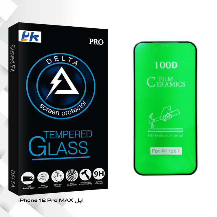 محافظ صفحه نمایش پی کی مدل Delta Glass مناسب برای گوشی موبایل اپل iPhone 12 Pro MAX
