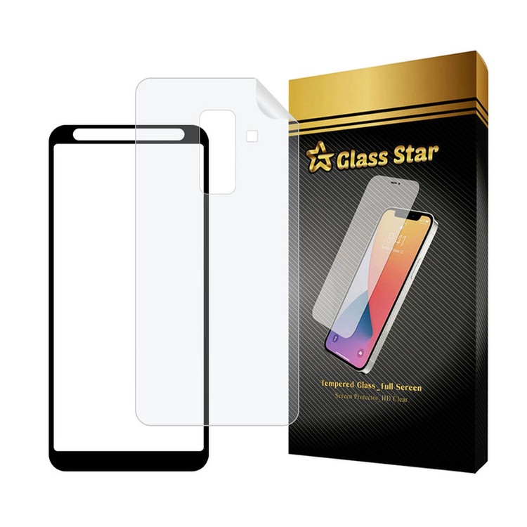 محافظ صفحه نمایش گلس استار مدل FUNABKGS مناسب برای گوشی موبایل سامسونگ Galaxy A6 Plus به همراه محافظ پشت گوشی