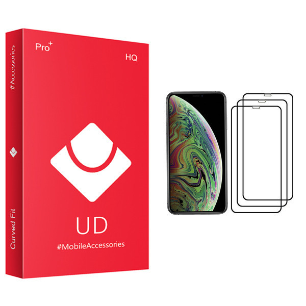 محافظ صفحه نمایش یو دی مدل HQ مناسب برای گوشی موبایل اپل iPhone XS بسته سه عددی