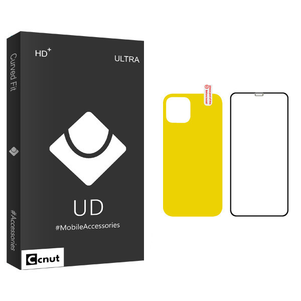 محافظ صفحه نمایش و پشت گوشی کوکونات مدل UD Black مناسب برای گوشی موبایل اپل iPhone 12 Pro Max
