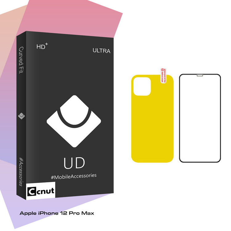 محافظ صفحه نمایش و پشت گوشی کوکونات مدل UD Black مناسب برای گوشی موبایل اپل iPhone 12 Pro Max