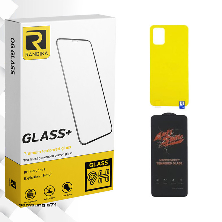 محافظ صفحه نمایش راندیکا مدل Randika ANTI-STATIC مناسب برای گوشی موبایل سامسونگ GALAXY A71 به همراه محافظ پشت گوشی
