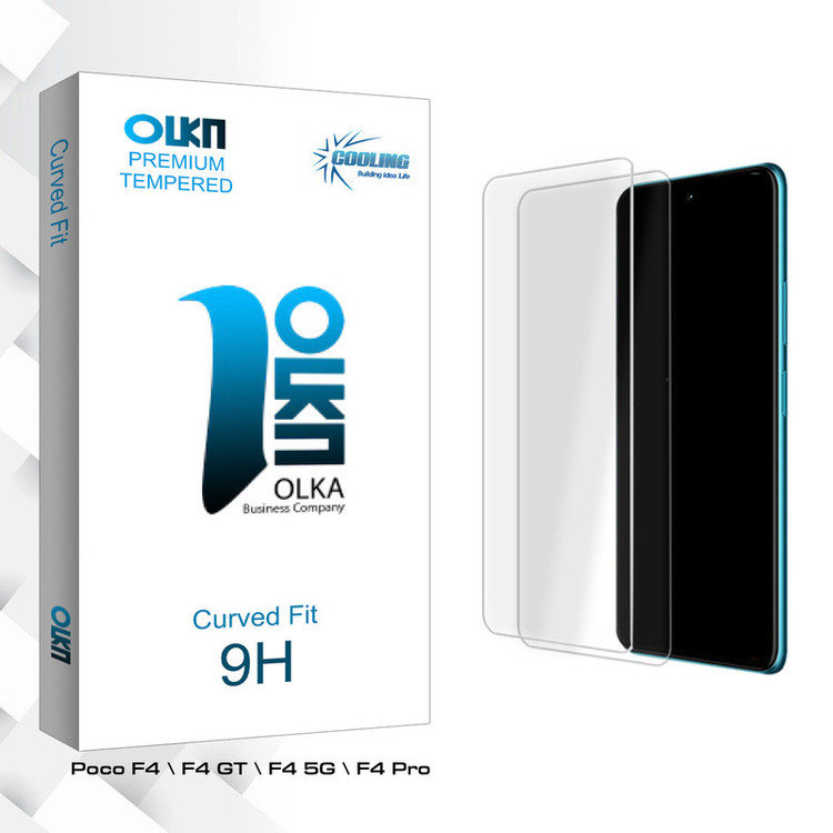محافظ صفحه نمایش شیشه ای کولینگ مدل Olka Glass MIX مناسب برای گوشی موبایل شیائومی Poco F4 \ F4 GT \ F4 5G \ F4 Pro بسته دو عددی