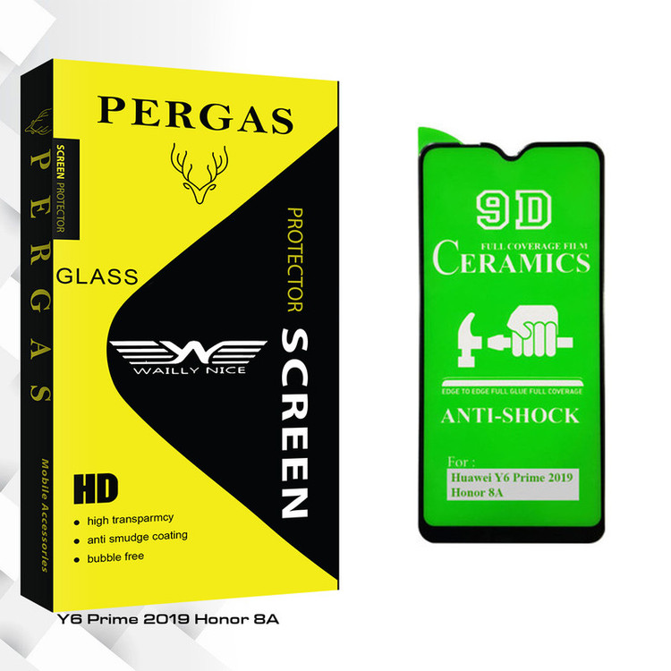 محافظ صفحه نمایش 9D وایلی نایس مدل Pergas Glass مناسب برای گوشی موبایل هوآوی Y6 Prime 2019 / آنر 8A