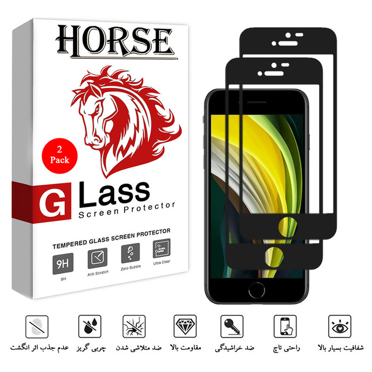 محافظ صفحه نمایش 5D هورس مدل FAG مناسب برای گوشی موبایل اپل iPhone SE 2020 بسته دو عددی