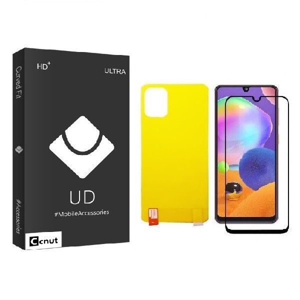 محافظ صفحه نمایش کوکونات مدل FUL مناسب برای گوشی موبایل Galaxy A31 به همراه محافظ پشت گوشی