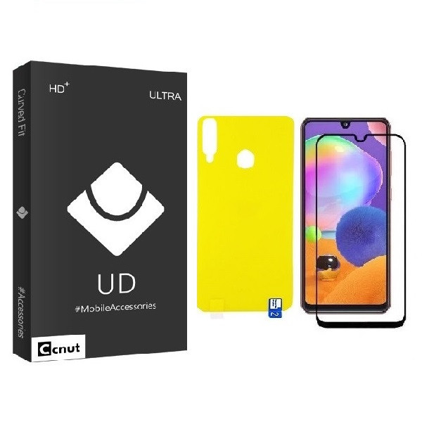 محافظ صفحه نمایش کوکونات مدل FUL مناسب برای گوشی موبایل سامسونگ Galaxy A20s به همراه محافظ پشت گوشی