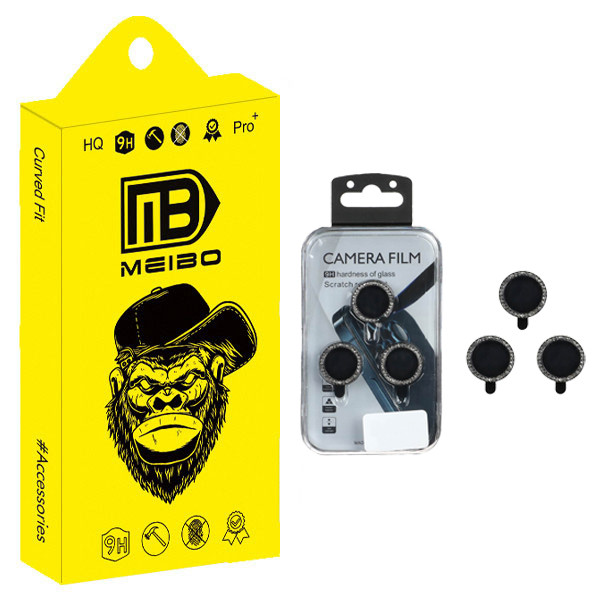 محافظ لنز دوربین نگین دار میبو مدل Jewel Ring مناسب برای گوشی موبایل اپل iPhone 15 Pro / 15 Pro Max / 16 / 16 Pro / 16 Pro Max