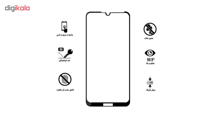 محافظ صفحه نمایش 5D هورس مدل FAG مناسب برای گوشی موبایل هوآوی Y6 Pro 2019 بسته دو عددی
