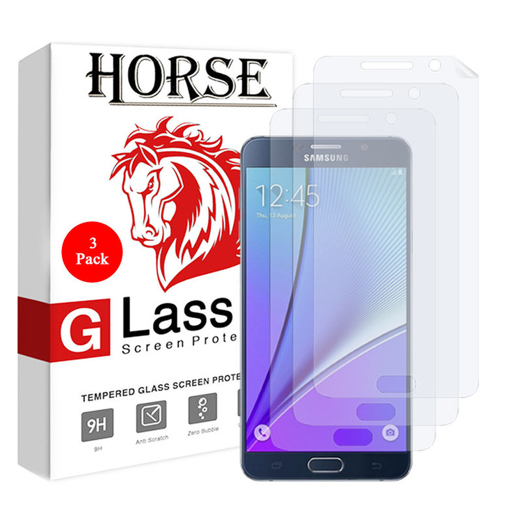 محافظ صفحه نمایش هورس مدل FSN مناسب برای گوشی موبایل سامسونگ Galaxy Note 5 بسته سه عددی